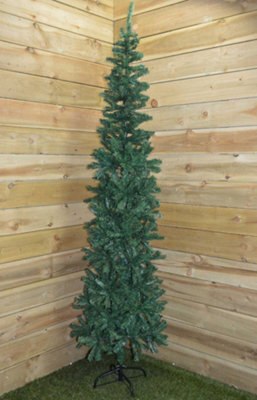 Samuel Alexander 7.5Ft (2.2M) Green Spruce Pencil Pine Christmas Tree With Metal Stand - image 1
