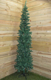 Samuel Alexander 7.5Ft (2.2M) Green Spruce Pencil Pine Christmas Tree With Metal Stand