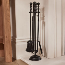 Dibor Traditional Fireplace Black Coal, Log And Kindling Bucket With Fireside Companion Set - thumbnail 5