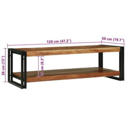 Berkfield Coffee Table 120X50X38 Cm Solid Wood Acacia - thumbnail 9