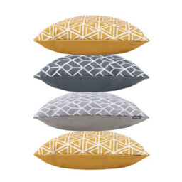 icon Indoor And Outdoor Waterproof Filled Cushion Set Of 4 Teal Grey Geometric - thumbnail 2