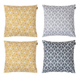 icon Indoor And Outdoor Waterproof Filled Cushion Set Of 4 Teal Grey Geometric