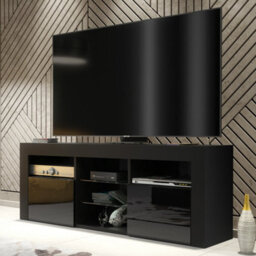 Creative Furniture Pulse Tv Unit 145Cm - Black With Gloss Doors And Led Lights - thumbnail 7
