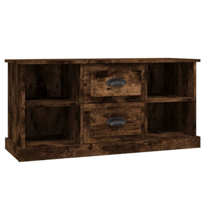 Berkfield Durable Tv Cabinet Smoked Oak 99.5X35.5X48 Cm Engineered Wood - image 1