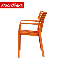 Floordirekt Stackable Garden Chair Weather Resistant Uv Protected Patio Balcony Dining Seat Orange 60 X 51 Cm - thumbnail 6