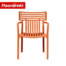 Floordirekt Stackable Garden Chair Weather Resistant Uv Protected Patio Balcony Dining Seat Orange 60 X 51 Cm