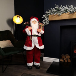 Samuel Alexander 1.1M Traditional Standing Santa Claus Christmas Decoration With Gift Sack - thumbnail 2