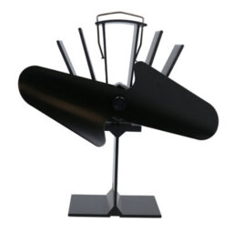 AB Tools 2 Blade Stove Fan Black Heat Powered Fan For Wood / Log Burners Or Fireplace - thumbnail 3