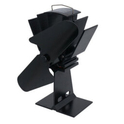 AB Tools 2 Blade Stove Fan Black Heat Powered Fan For Wood / Log Burners Or Fireplace