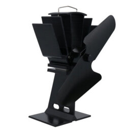 AB Tools 2 Blade Stove Fan Black Heat Powered Fan For Wood / Log Burners Or Fireplace - thumbnail 2