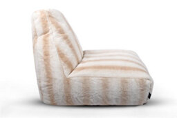 Littens Cream Rabbit Faux Fur Striped Large Lounger Bean Bag Gaming Seat 90Cm X 75Cm - thumbnail 2