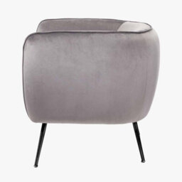 Pacific Lifestyle Lucca Grey Velvet And Metal Modern Occasional Armchair - thumbnail 7