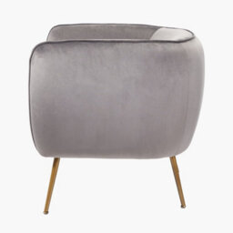 Pacific Lifestyle Lucca Grey Velvet And Metal Modern Occasional Armchair - thumbnail 6