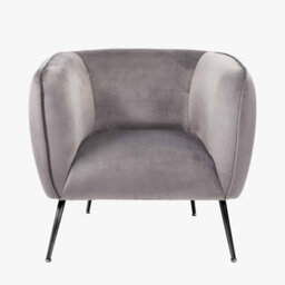 Pacific Lifestyle Lucca Grey Velvet And Metal Modern Occasional Armchair - thumbnail 3