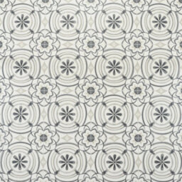 Portuguese Porcelain Floral Tile Vinyl  By Remland (Beige Floral Tile, 3M X 2M) - thumbnail 2