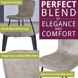Hallowood Furniture Cullompton Small 80Cm Rectangular Dining Table With 2 Taupe Leather Effect Chairs - thumbnail 5