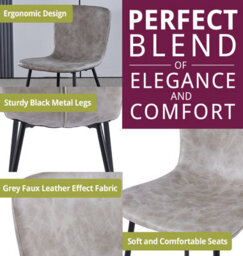 Hallowood Furniture Cullompton Small 80Cm Rectangular Dining Table With 2 Taupe Leather Effect Chairs - thumbnail 6