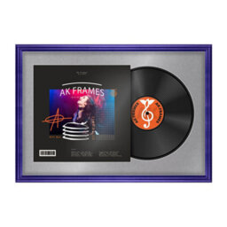 "AK Frames 25X17"" Purple Classic Vinyl Record Frame With Mid Grey Mount For 12 Inch Lp Cover & Disc - Overlapped Design" - thumbnail 1