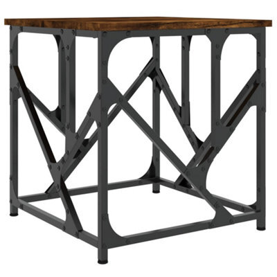 Berkfield Industrial Coffee Table Smoked Oak 45X45X47.5 Cm Engineered Wood - image 1
