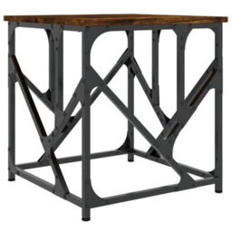 Berkfield Industrial Coffee Table Smoked Oak 45X45X47.5 Cm Engineered Wood - thumbnail 1