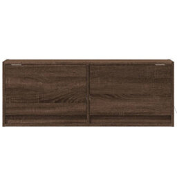 Berkfield Tv Wall Cabinet With Led Lights Brown Oak 100X31X35 Cm - thumbnail 6