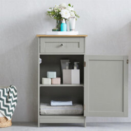 Grey Bathroom 1 Drawer 1 Door Cabinet Bedroom Storage Dresser Cupboard - thumbnail 5
