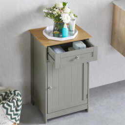 Grey Bathroom 1 Drawer 1 Door Cabinet Bedroom Storage Dresser Cupboard - thumbnail 3