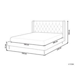 Beliani Bed Velvet Forbach 140 X 200 Cm (Eu Double) Beige - thumbnail 3