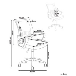 Beliani Office Chair Solid Black/ White - thumbnail 3