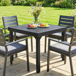 Outsunny Expandable Patio Table For 4-6 People With Slatted Top, Black - thumbnail 8