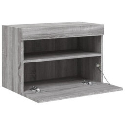 Berkfield Tv Wall Cabinet With Led Lights Grey Sonoma 60X30X40 Cm - thumbnail 8