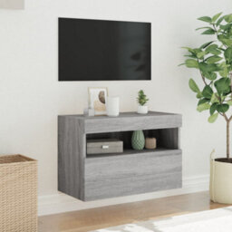 Berkfield Tv Wall Cabinet With Led Lights Grey Sonoma 60X30X40 Cm - thumbnail 5