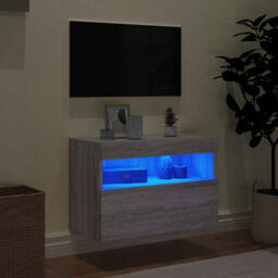 Berkfield Tv Wall Cabinet With Led Lights Grey Sonoma 60X30X40 Cm - thumbnail 4