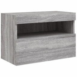 Berkfield Tv Wall Cabinet With Led Lights Grey Sonoma 60X30X40 Cm - thumbnail 3