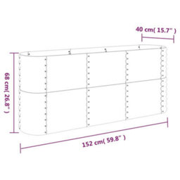 Walplus Garden Raised Bed Galvanised Steel 152X40X68 Cm Brown - thumbnail 6