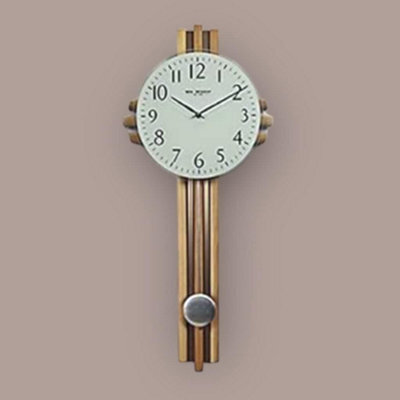 Contemporary 75Cm Wood Cross Design Wall Clock With Pendulum - image 1
