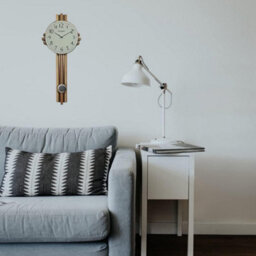 Contemporary 75Cm Wood Cross Design Wall Clock With Pendulum - thumbnail 4