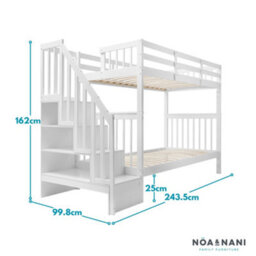 Nöa & Nani Noa & Nani Staircase Bunk Bed With Storage Staircase In Classic White Ulla - thumbnail 6