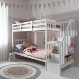 Nöa & Nani Noa & Nani Staircase Bunk Bed With Storage Staircase In Classic White Ulla - thumbnail 1