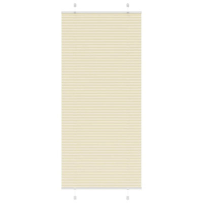 Berkfield Pleated Blind Cream 100X200 Cm Fabric Width 99.4 Cm Polyester - image 1