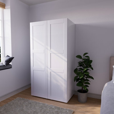 Atomia Contemporary Matt Porcelain Tall Double Wardrobe (H)1872mm (W)1000mm (D)580mm - image 1