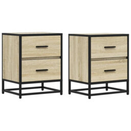 Berkfield Bedside Cabinets 2 Pcs Sonoma Oak 40X31X50 Cm Engineered Wood - thumbnail 2