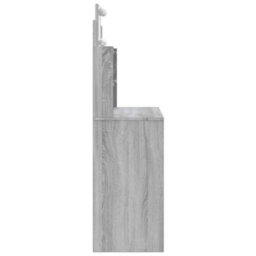 Berkfield Dressing Table With Led Lights Grey Sonoma 96X40X142 Cm - thumbnail 6