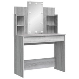 Berkfield Dressing Table With Led Lights Grey Sonoma 96X40X142 Cm - thumbnail 3