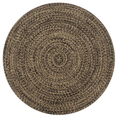 Walplus Handmade Rug Jute Black And Natural 120 Cm - image 1
