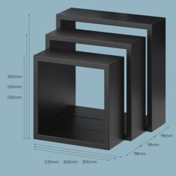 GoodHome Rigga Satin Black Cube Shelf (L)30Cm X (D)9.8Cm, Set Of 3 - thumbnail 8