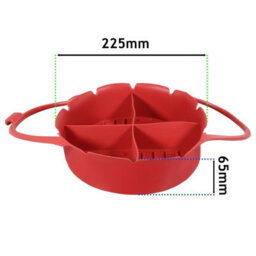 Spares2Go Air Fryer Basket Liner Silicone Round Tray Pot (Red, 4 Compartments) - thumbnail 6