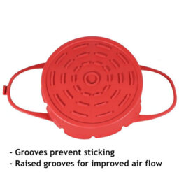Spares2Go Air Fryer Basket Liner Silicone Round Tray Pot (Red, 4 Compartments) - thumbnail 8