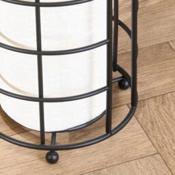Wire Toilet Roll Holder Free Standing Storage Rust Resistant Metal, Black - thumbnail 2