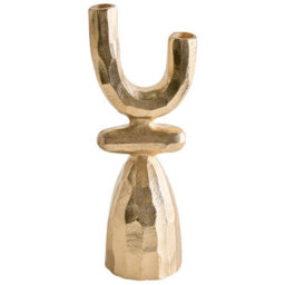 Beliani Candle Holder Kradenik Metal 33 Cm Gold